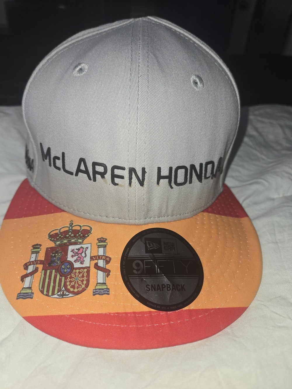 McLaren Honda New Era 9FIFTY Spain Grand Prix F1 Snapback Hat Cap Gray